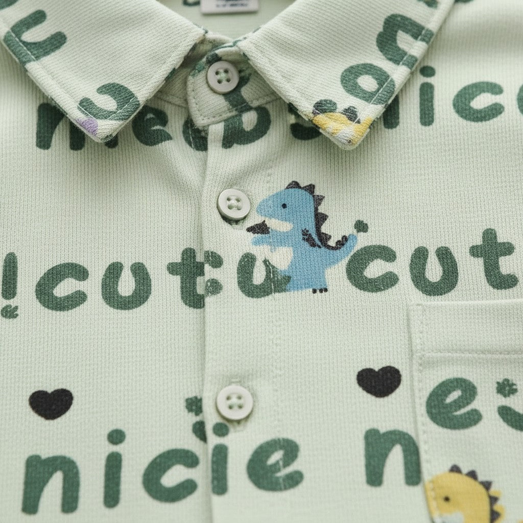 Pista Cotton Shirt with Pants For Kids