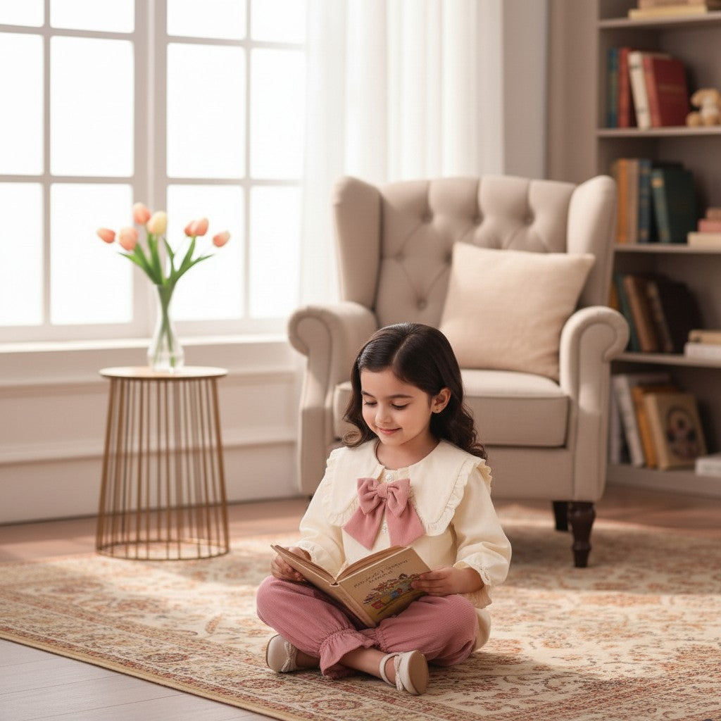 Pink Cotton Co-ord set For Kids