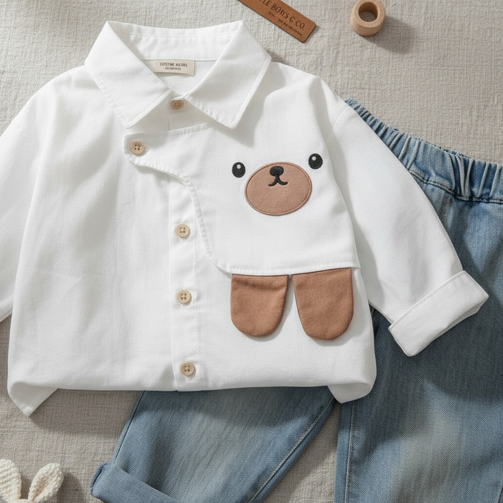 White Shirt with Pants For Kids