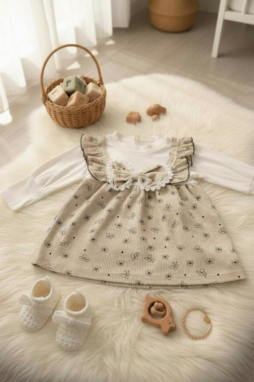 Cream Summer Dress For Baby Girl