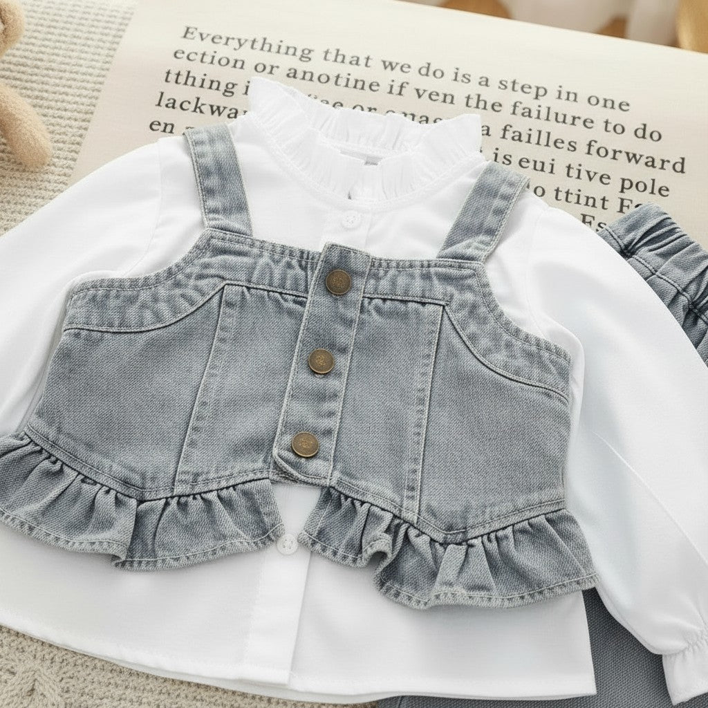 Blue Cotton Co-ord set For Kids