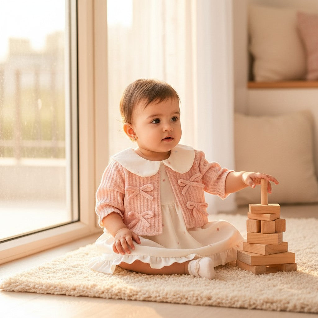 Pink Cotton Dress For Kids
