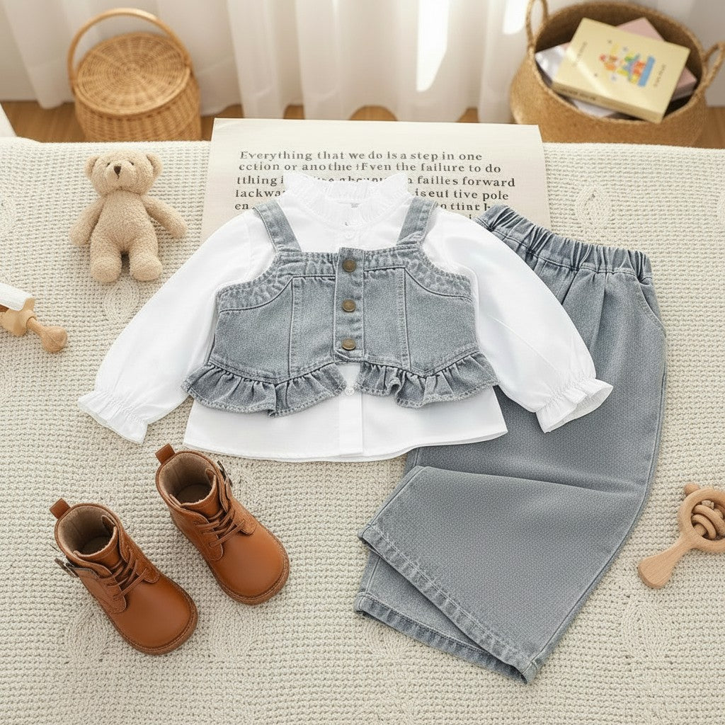 Blue Cotton Co-ord set For Kids