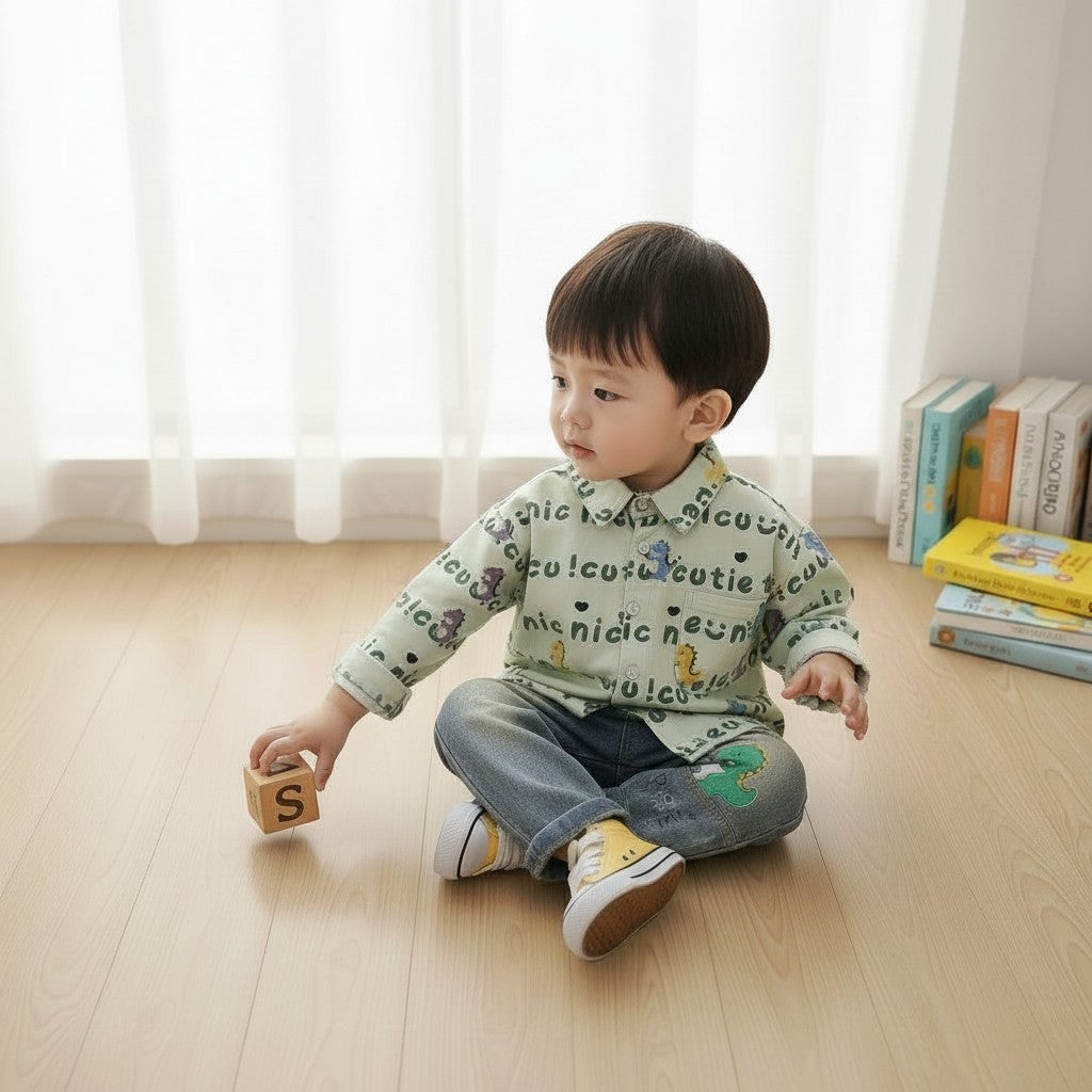 Pista Cotton Shirt with Pants For Kids