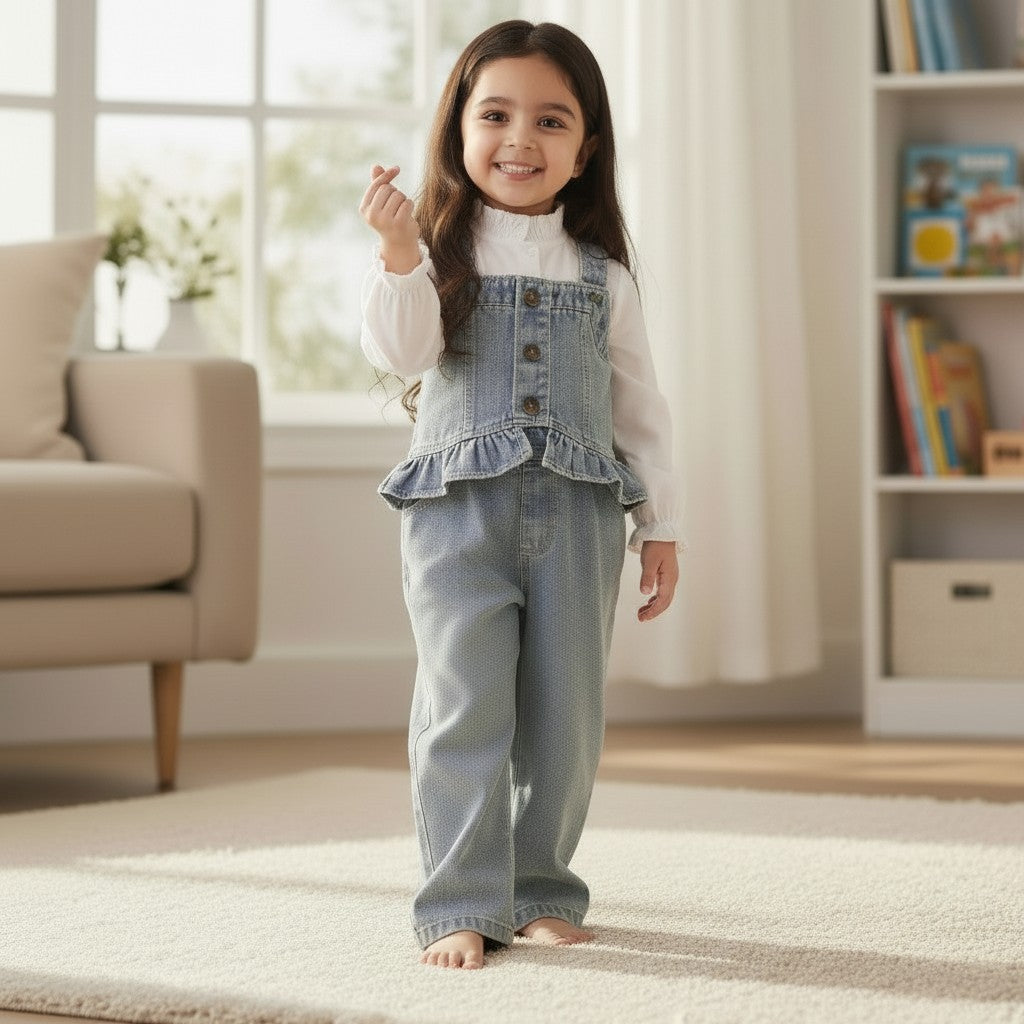 Blue Cotton Co-ord set For Kids